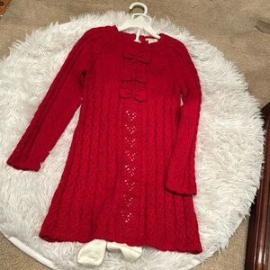Red Sweaterdress w/ tights 5T